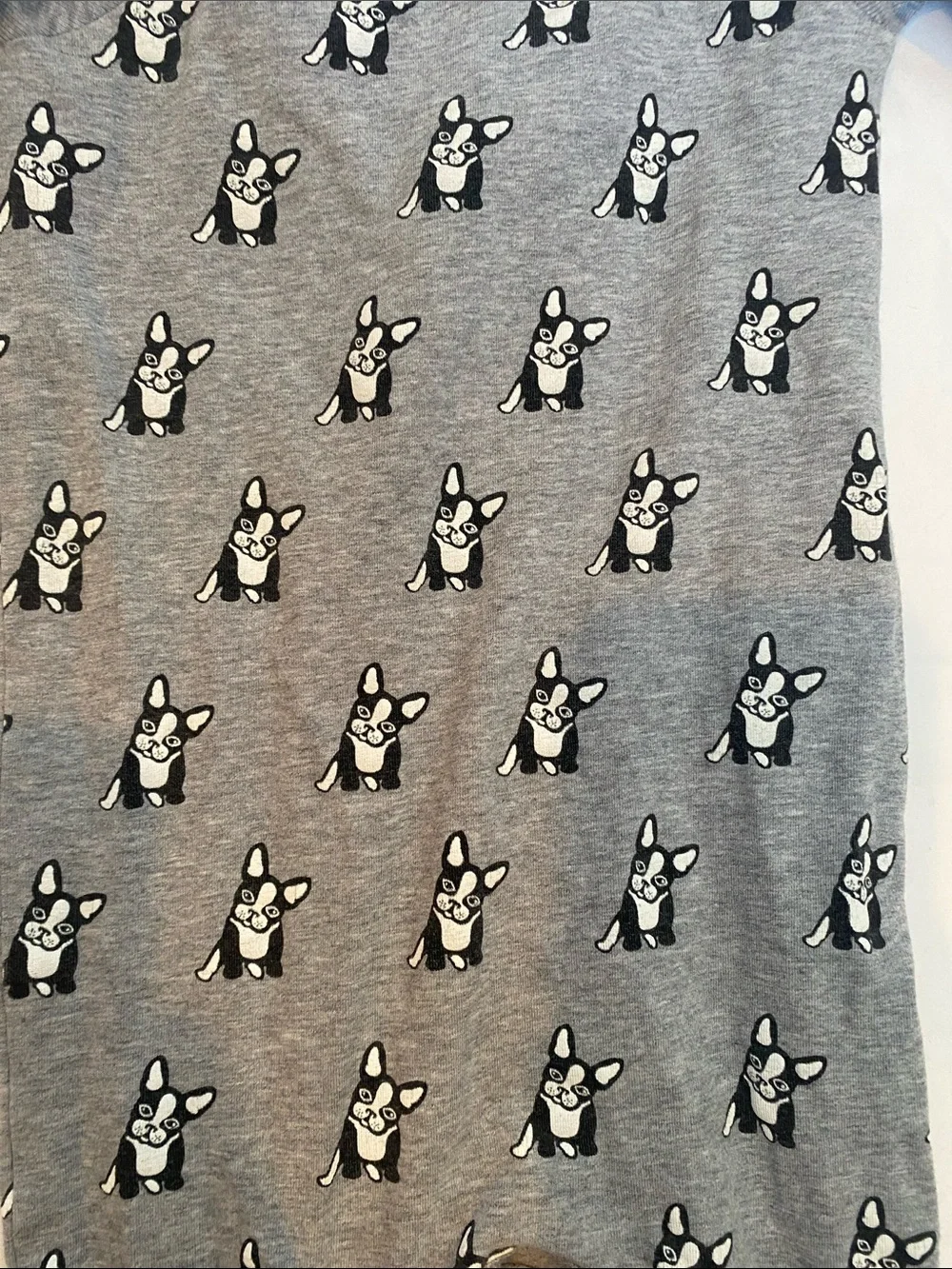 Grey Puppy Print Footed One-Piece for Kids